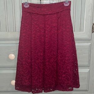 See You Monday Small Lace Maroon Skirt